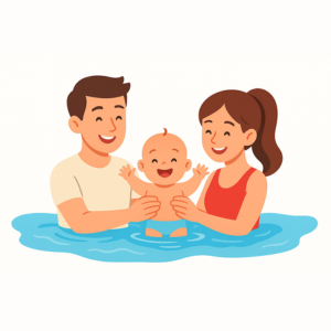 Family swimming learning
